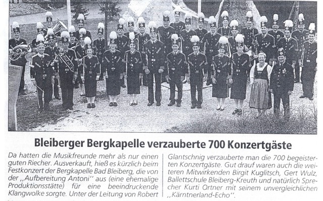 zzi50. Zeitungsausschnitt über das Konzert in der Aufbereitung